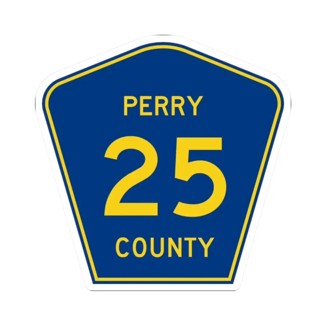 Perry County 25 (Illinois) (Road Sign) STICKER Vinyl Kiss-Cut Decal 2 Inch White - The Sticker Space