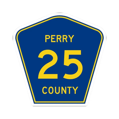 Perry County 25 (Illinois) (Road Sign) STICKER Vinyl Kiss-Cut Decal 2 Inch White - The Sticker Space