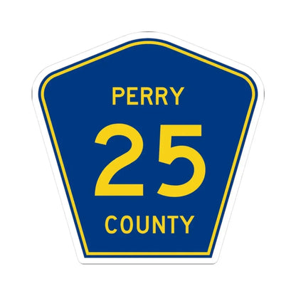 Perry County 25 (Illinois) (Road Sign) STICKER Vinyl Kiss-Cut Decal 3 Inch White - The Sticker Space