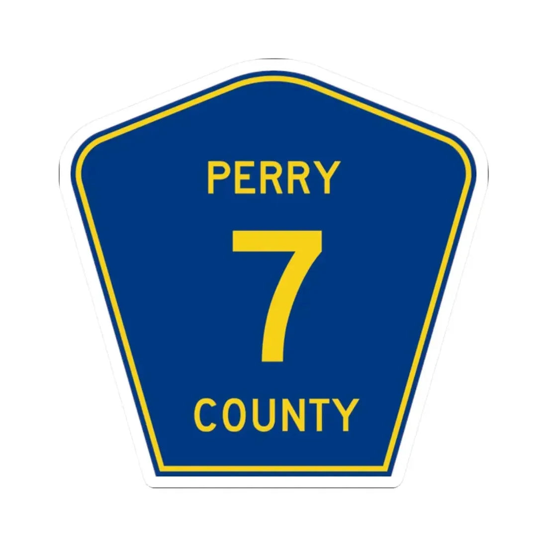 Perry County 7 (Illinois) (Road Sign) STICKER Vinyl Kiss-Cut Decal 2 Inch White - The Sticker Space