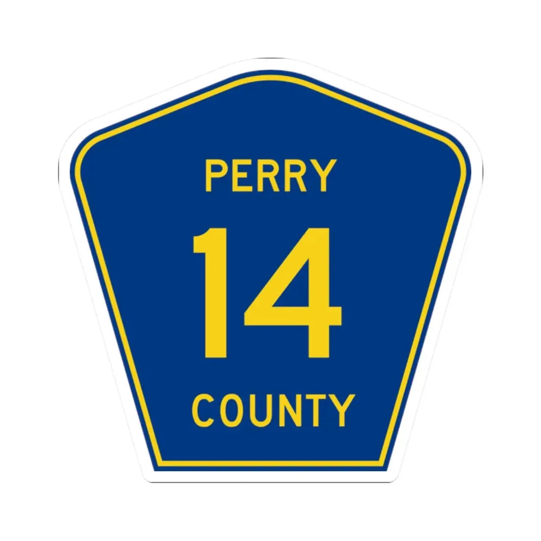Perry County Route 14 AR (Arkansas) (Road Sign) STICKER Vinyl Kiss-Cut Decal 2 Inch White - The Sticker Space