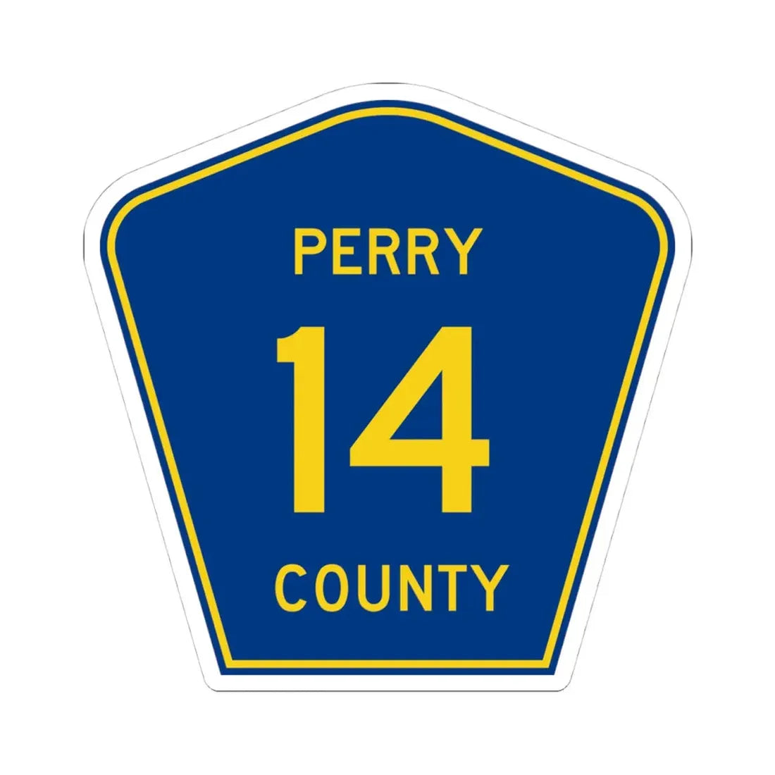 Perry County Route 14 AR (Arkansas) (Road Sign) STICKER Vinyl Kiss-Cut Decal 4 Inch White - The Sticker Space