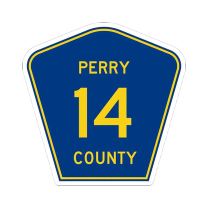 Perry County Route 14 AR (Arkansas) (Road Sign) STICKER Vinyl Kiss-Cut Decal 4 Inch White - The Sticker Space