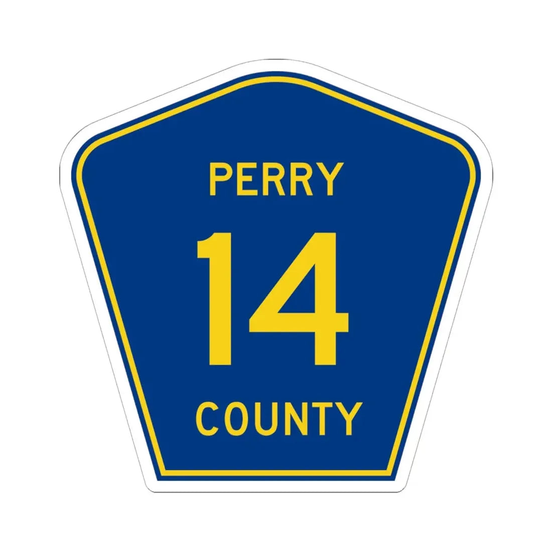 Perry County Route 14 AR (Arkansas) (Road Sign) STICKER Vinyl Kiss-Cut Decal 6 Inch White - The Sticker Space