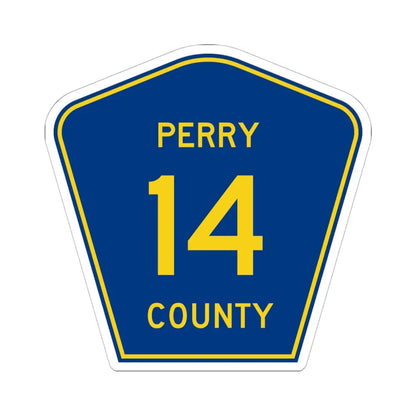 Perry County Route 14 AR (Arkansas) (Road Sign) STICKER Vinyl Kiss-Cut Decal 6 Inch White - The Sticker Space