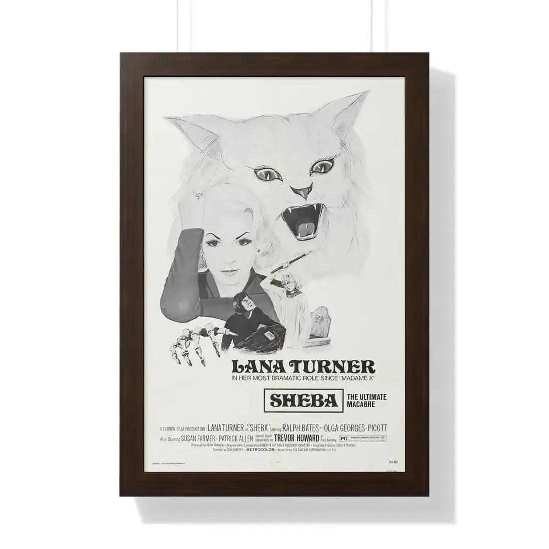 PERSECUTION 1974 - Framed Movie Poster 16″ x 24″ Walnut - The Sticker Space