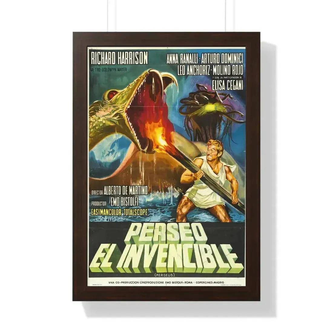 PERSEUS THE INVINCIBLE 1963 - Framed Movie Poster 16″ x 24″ Walnut - The Sticker Space
