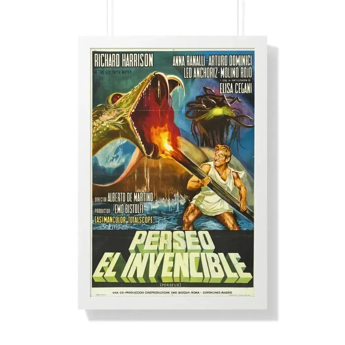 PERSEUS THE INVINCIBLE 1963 - Framed Movie Poster 20" x 30" White - The Sticker Space