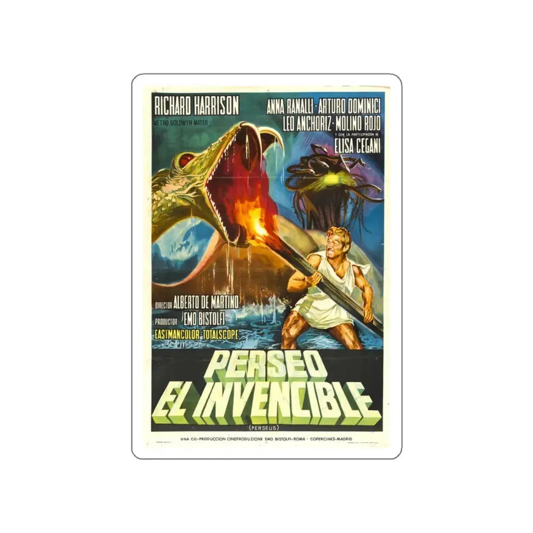 PERSEUS THE INVINCIBLE 1963 Movie Poster STICKER Vinyl Die-Cut Decal - The Sticker Space