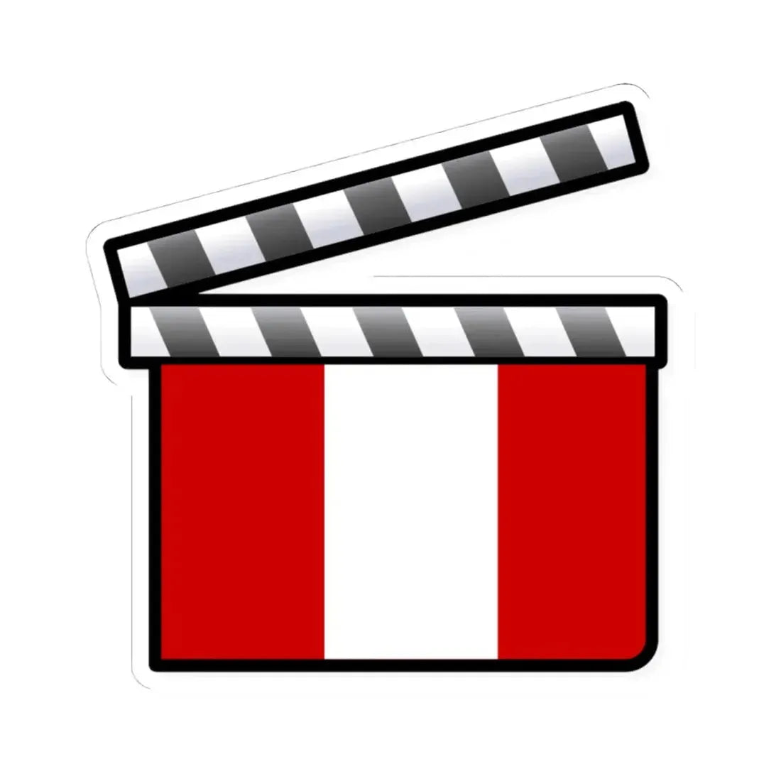 Peru film clapperboard (Peru) STICKER Vinyl Kiss-Cut Decal 4 Inch White - The Sticker Space