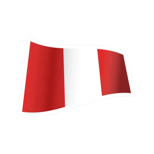 Peru Flag - iconic waving (Peru) STICKER Vinyl Kiss-Cut Decal 2 Inch White - The Sticker Space