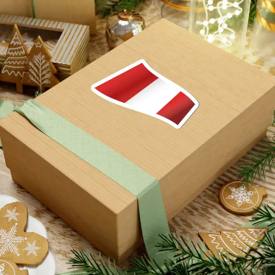 Peru Flag - iconic waving (Peru) STICKER Vinyl Kiss-Cut Decal - The Sticker Space