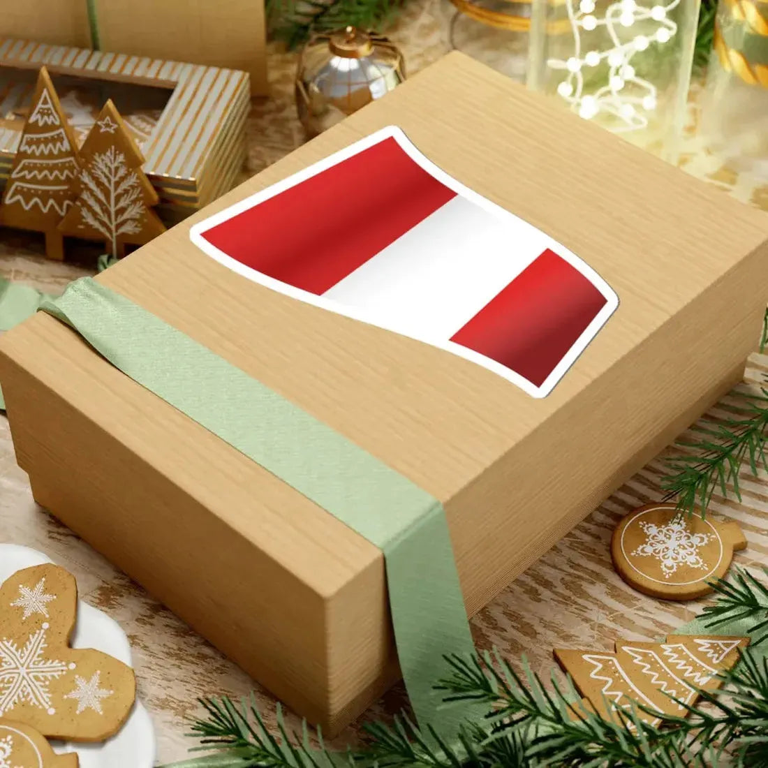 Peru Flag - iconic waving (Peru) STICKER Vinyl Kiss-Cut Decal - The Sticker Space