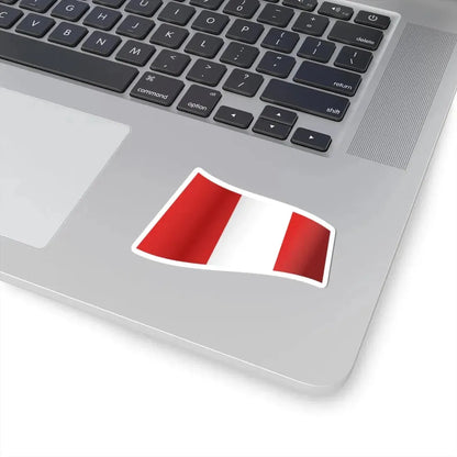 Peru Flag - iconic waving (Peru) STICKER Vinyl Kiss-Cut Decal - The Sticker Space