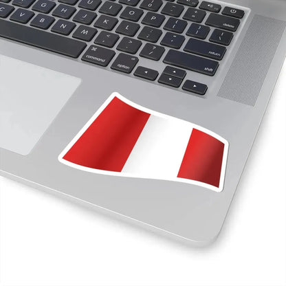 Peru Flag - iconic waving (Peru) STICKER Vinyl Kiss-Cut Decal - The Sticker Space