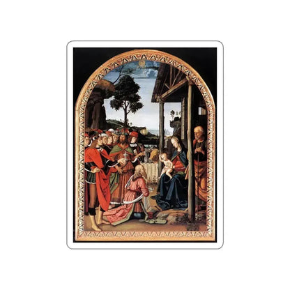 PERUGINO, Pietro -Christ- Adoration of the Kings (Epiphany) (Artwork) STICKER Vinyl Die-Cut Decal White Die-Cut 5 Inch - The Sticker Space