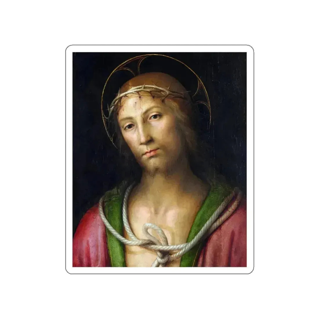 PERUGINO, Pietro -Christ Crowned with Thorns (Artwork) STICKER Vinyl Die-Cut Decal White Die-Cut 5 Inch - The Sticker Space