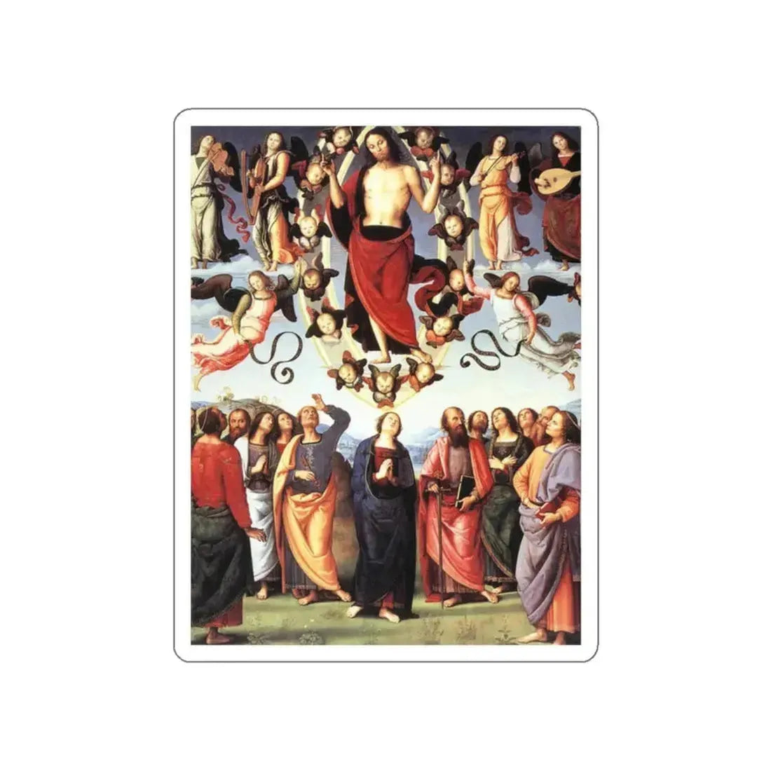 PERUGINO, Pietro -Christ- The Ascension of Christ (Artwork) STICKER Vinyl Die-Cut Decal White Die-Cut 2 Inch - The Sticker Space
