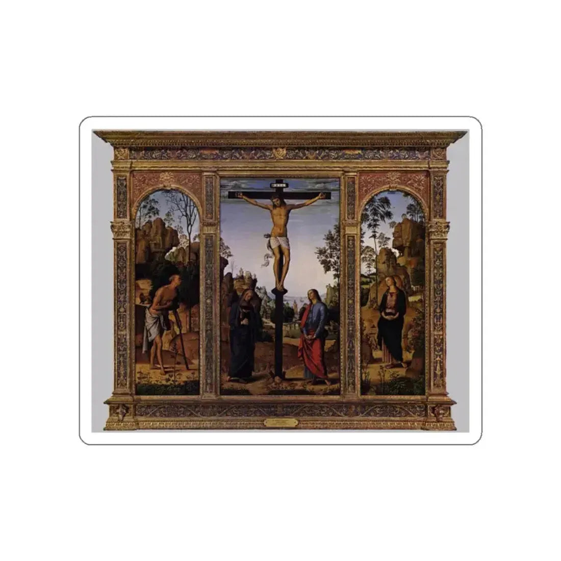 PERUGINO, Pietro -Christ- The Galitzin Triptych (Artwork) STICKER Vinyl Die-Cut Decal White Die-Cut 2 Inch - The Sticker Space