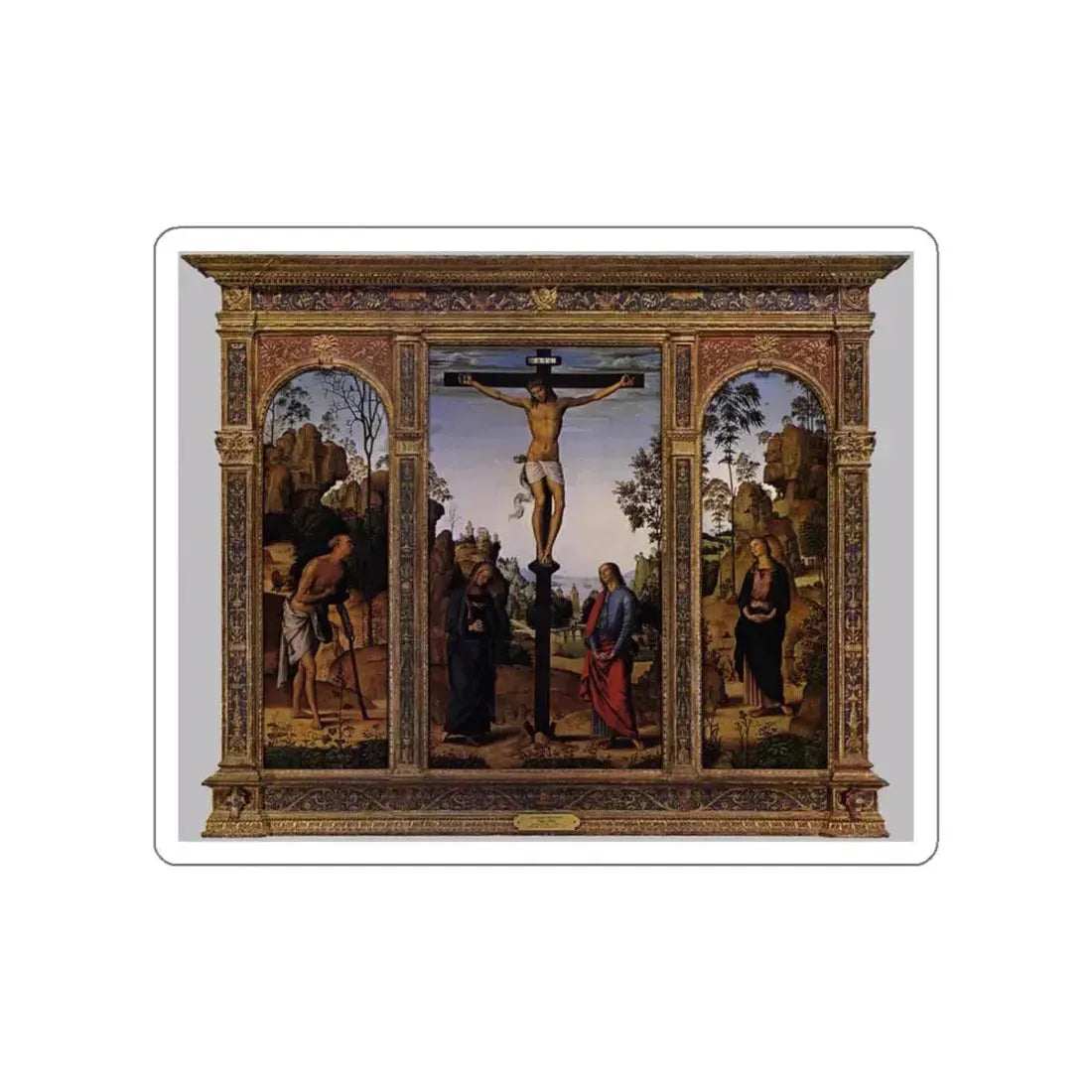 PERUGINO, Pietro -Christ- The Galitzin Triptych (Artwork) STICKER Vinyl Die-Cut Decal White Die-Cut 3 Inch - The Sticker Space
