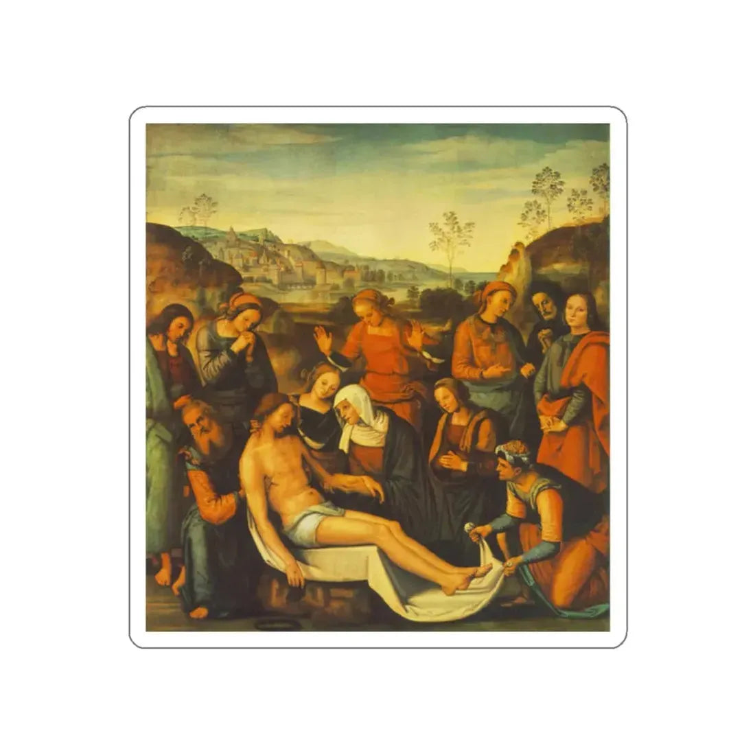 PERUGINO, Pietro -Christ- The Mourning of the Dead Christ (Deposition) (Artwork) STICKER Vinyl Die-Cut Decal - The Sticker Space