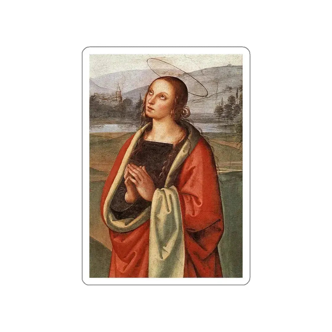 PERUGINO, Pietro -Christ- The Pazzi Crucifixion (detail)2 (Artwork) STICKER Vinyl Die-Cut Decal White Die-Cut 4 Inch - The Sticker Space