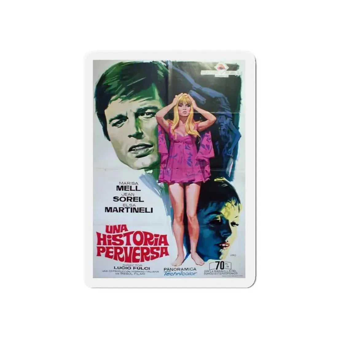 PERVERSION STORY (2) 1969 Movie Poster - Refrigerator Magnet 3 Inch Die-Cut - The Sticker Space