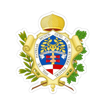 Pesaro-Stemma (Italy) (Coat of Arms) STICKER Vinyl Kiss-Cut Decal 6 Inch White - The Sticker Space