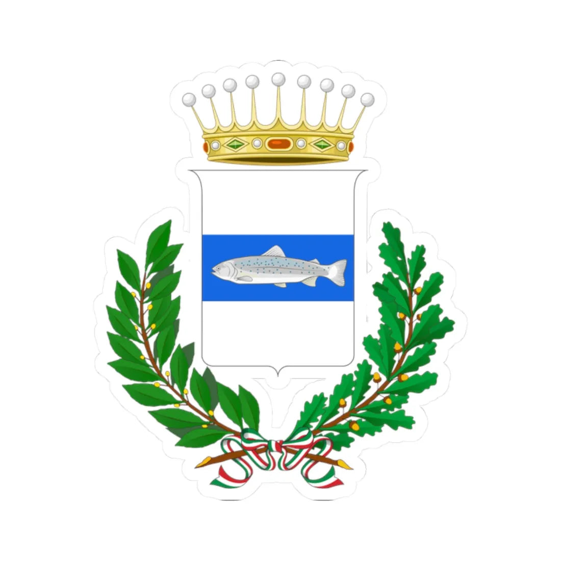 Pescaglia-Stemma (Italy) (Coat of Arms) STICKER Vinyl Kiss-Cut Decal 2 Inch White - The Sticker Space