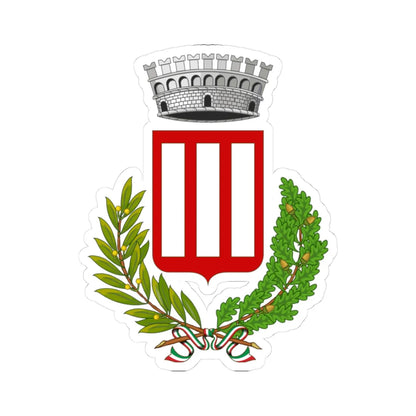 Pescorocchiano-Stemma (Italy) (Coat of Arms) STICKER Vinyl Kiss-Cut Decal 3 Inch White - The Sticker Space