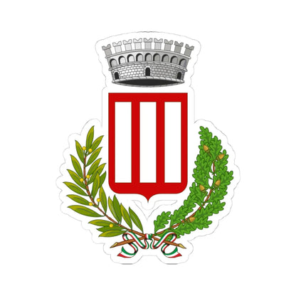 Pescorocchiano-Stemma (Italy) (Coat of Arms) STICKER Vinyl Kiss-Cut Decal 4 Inch White - The Sticker Space