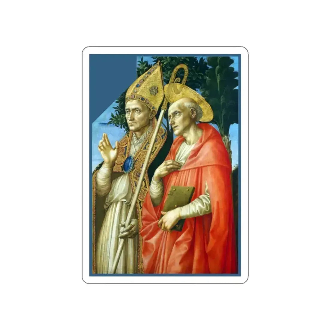 PESELLINO Francesco and   Fra Filippo Lippi   - Saints Zeno and Jerome (Artwork) STICKER Vinyl Die-Cut Decal White Die-Cut 3 Inch - The Sticker Space