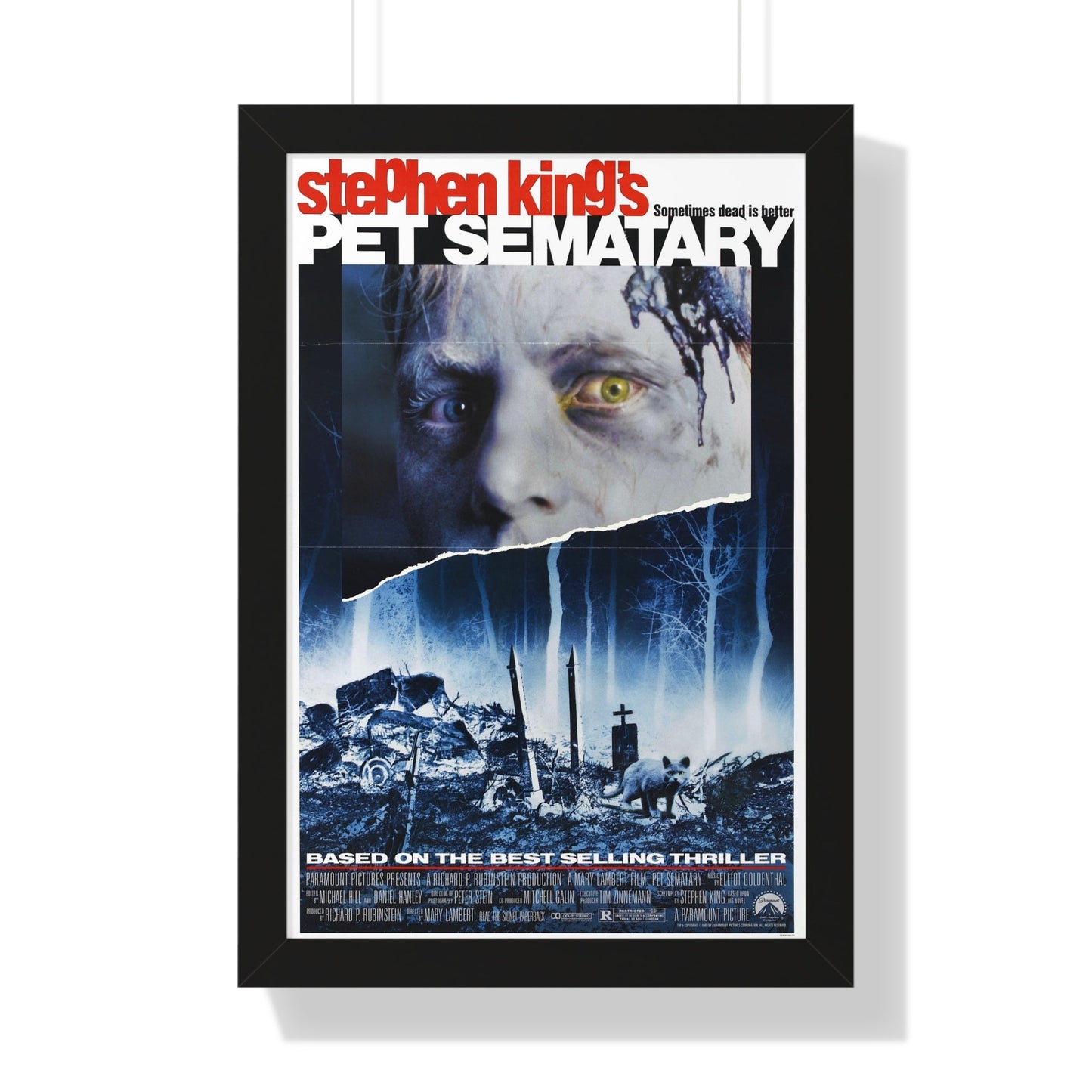 PET SEMATARY 1989 - Framed Movie Poster-16″ x 24″-The Sticker Space