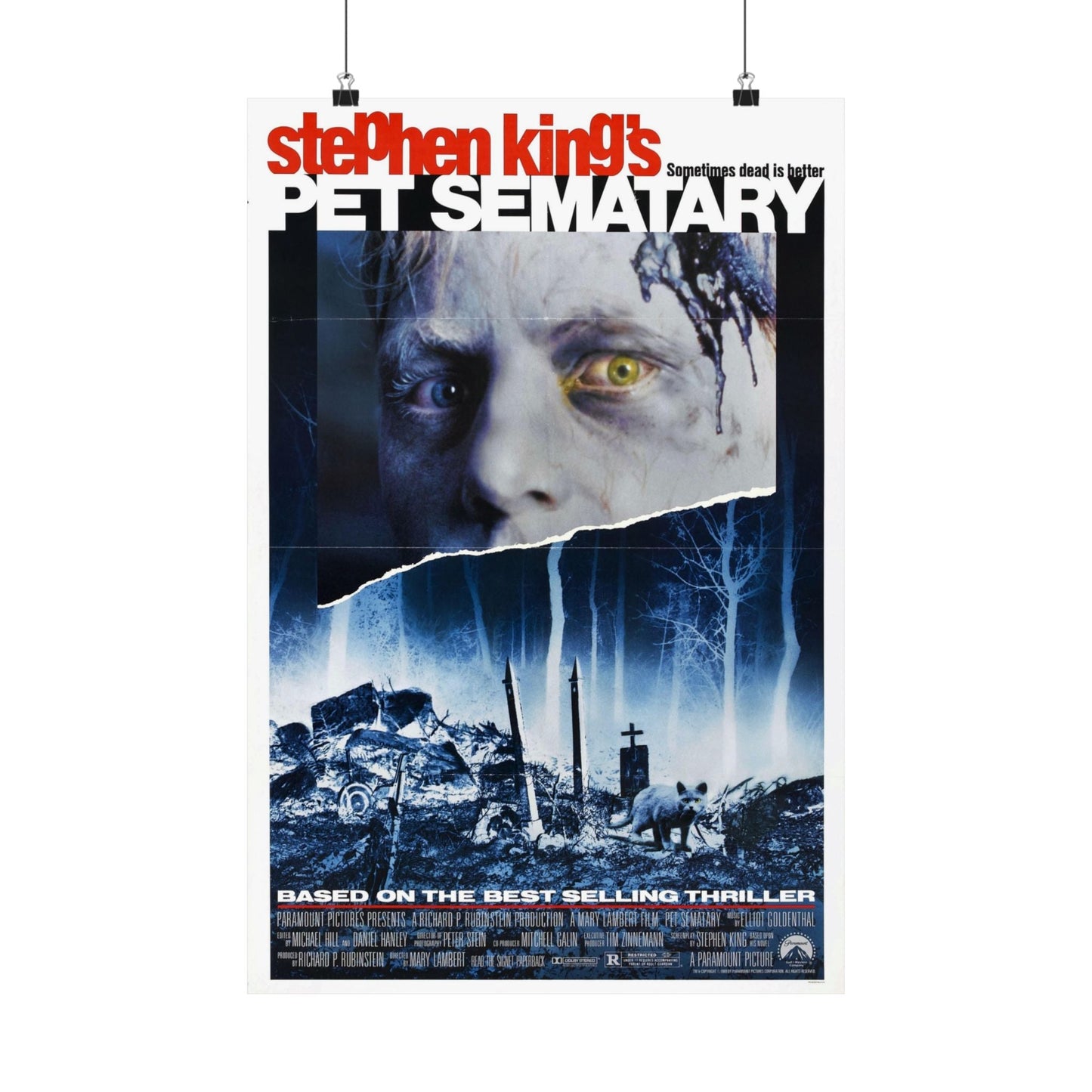 PET SEMATARY 1989 - Paper Movie Poster-16″ x 24″-The Sticker Space