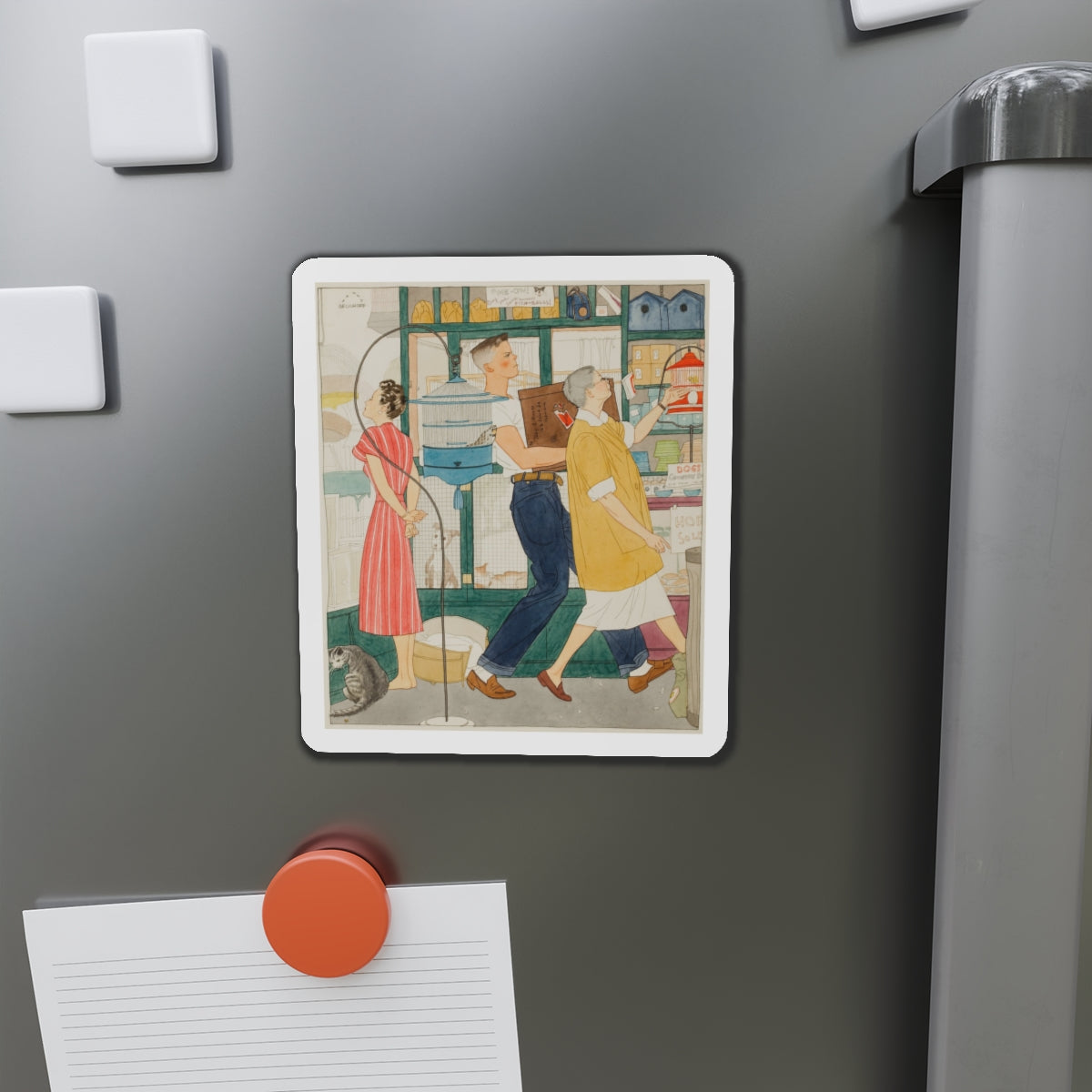 Pet Shop (Magazine Illustration) Refrigerator Magnet-The Sticker Space