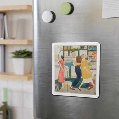 Pet Shop (Magazine Illustration) Refrigerator Magnet-The Sticker Space