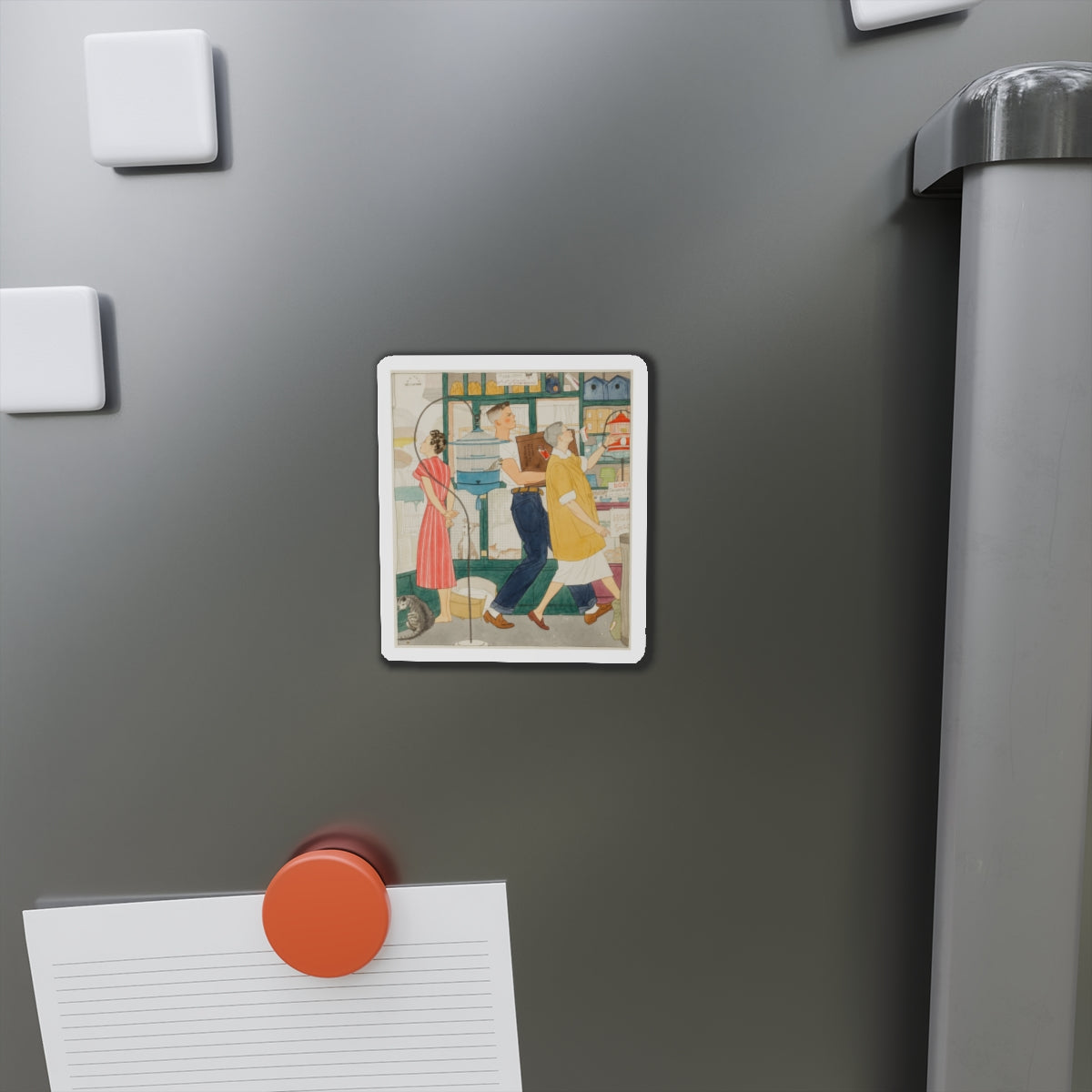 Pet Shop (Magazine Illustration) Refrigerator Magnet-The Sticker Space