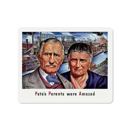Pete's Parents were Amazed, 1941 (Magazine Illustration) Refrigerator Magnet - The Sticker Space