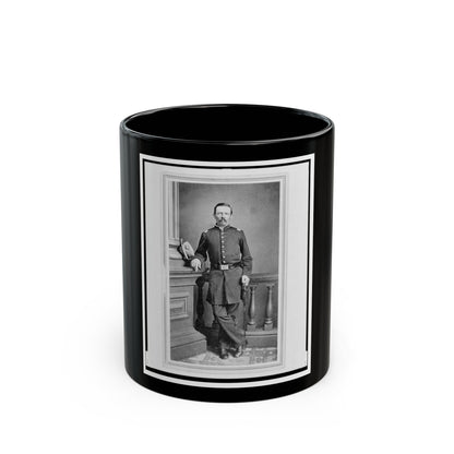 Peter Cappell, Union Officer In The 32nd Indiana Regiment, Full-Length Portrait, Standing, Facing Front (U.S. Civil War) Black Coffee Mug-11oz-The Sticker Space