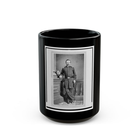 Peter Cappell, Union Officer In The 32nd Indiana Regiment, Full-Length Portrait, Standing, Facing Front (U.S. Civil War) Black Coffee Mug-15oz-The Sticker Space