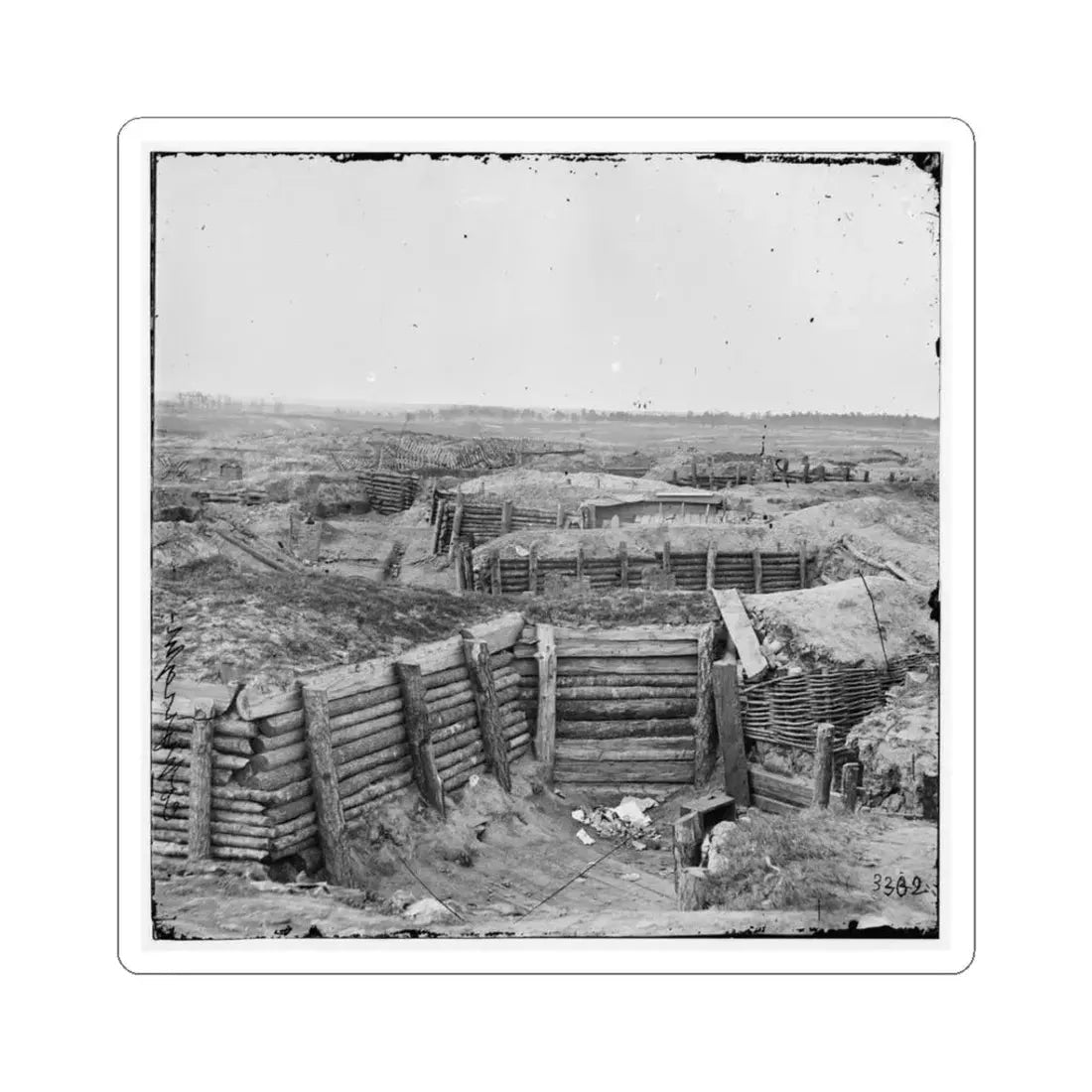 Petersburg, Va. Confederate Fortifications With Chevaux-De-Frise Beyond (U.S. Civil War) STICKER Vinyl Kiss-Cut Decal 3 Inch White - The Sticker Space