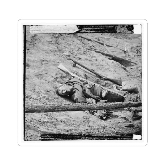 Petersburg, Va. Dead Confederate Soldier With Gun (U.S. Civil War) STICKER Vinyl Kiss-Cut Decal 2 Inch White - The Sticker Space