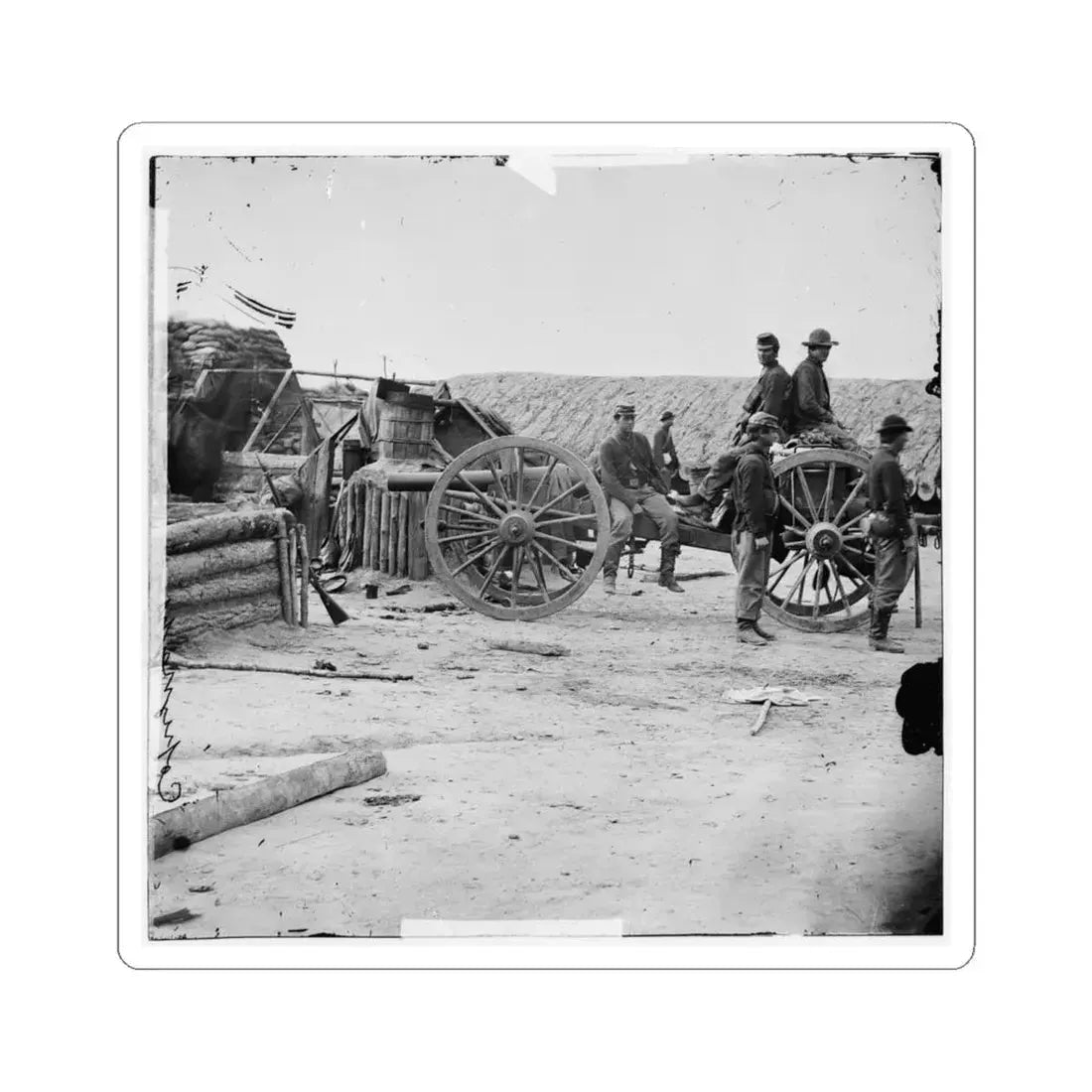 Petersburg, Va. Federal Soldiers Removing Artillery From Confederate Fortifications (U.S. Civil War) STICKER Vinyl Kiss-Cut Decal 6 Inch White - The Sticker Space