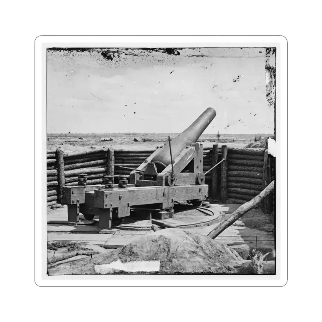 Petersburg, Va. Heavy Gun Mounted on Inner Line of Confederate Fortifications (U.S. Civil War) STICKER Vinyl Kiss-Cut Decal 4 Inch White - The Sticker Space