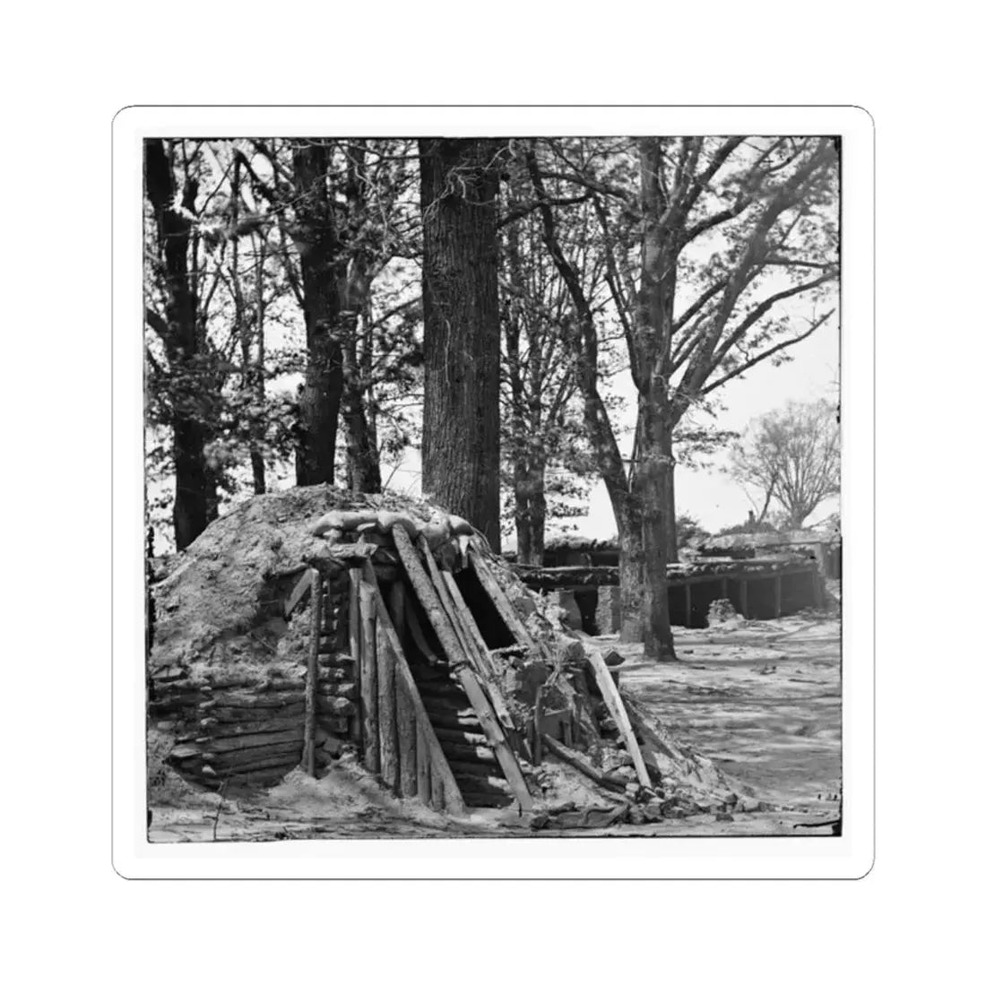 Petersburg, Va. Interior of Fort Steadman; Bomb-Proof in Foreground (U.S. Civil War) STICKER Vinyl Kiss-Cut Decal 2 Inch White - The Sticker Space