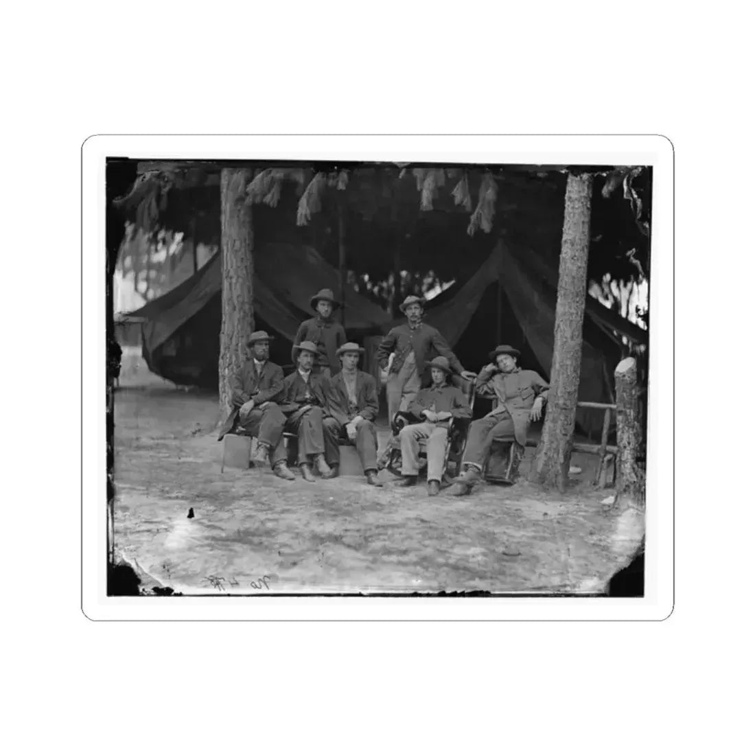 Petersburg, Va. Military Telegraph Operators at Headquarters (U.S. Civil War) STICKER Vinyl Kiss-Cut Decal 2 Inch White - The Sticker Space