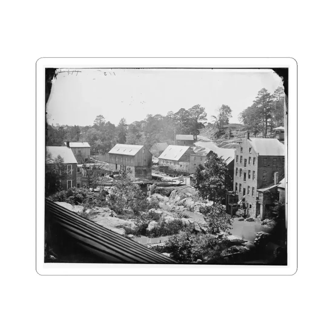 Petersburg, Va. Mills on the Appomattox River Near Campbell's Bridge (U.S. Civil War) STICKER Vinyl Kiss-Cut Decal 3 Inch White - The Sticker Space