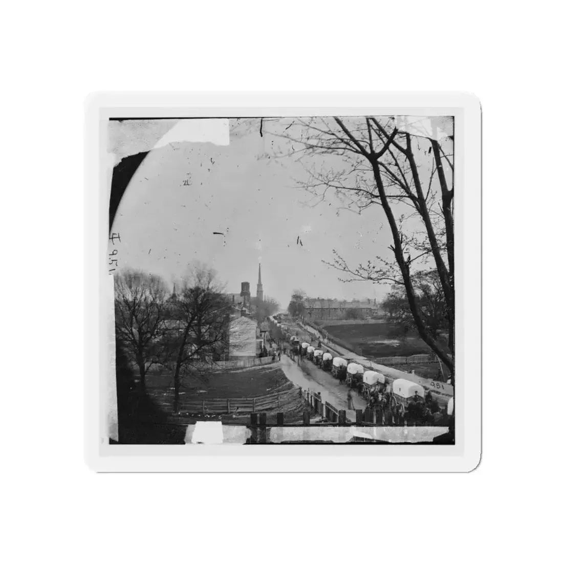 Petersburg, Va. The First Federal Wagon Train Entering The Town (U.S. Civil War) Refrigerator Magnet 5 Inch Die-Cut - The Sticker Space