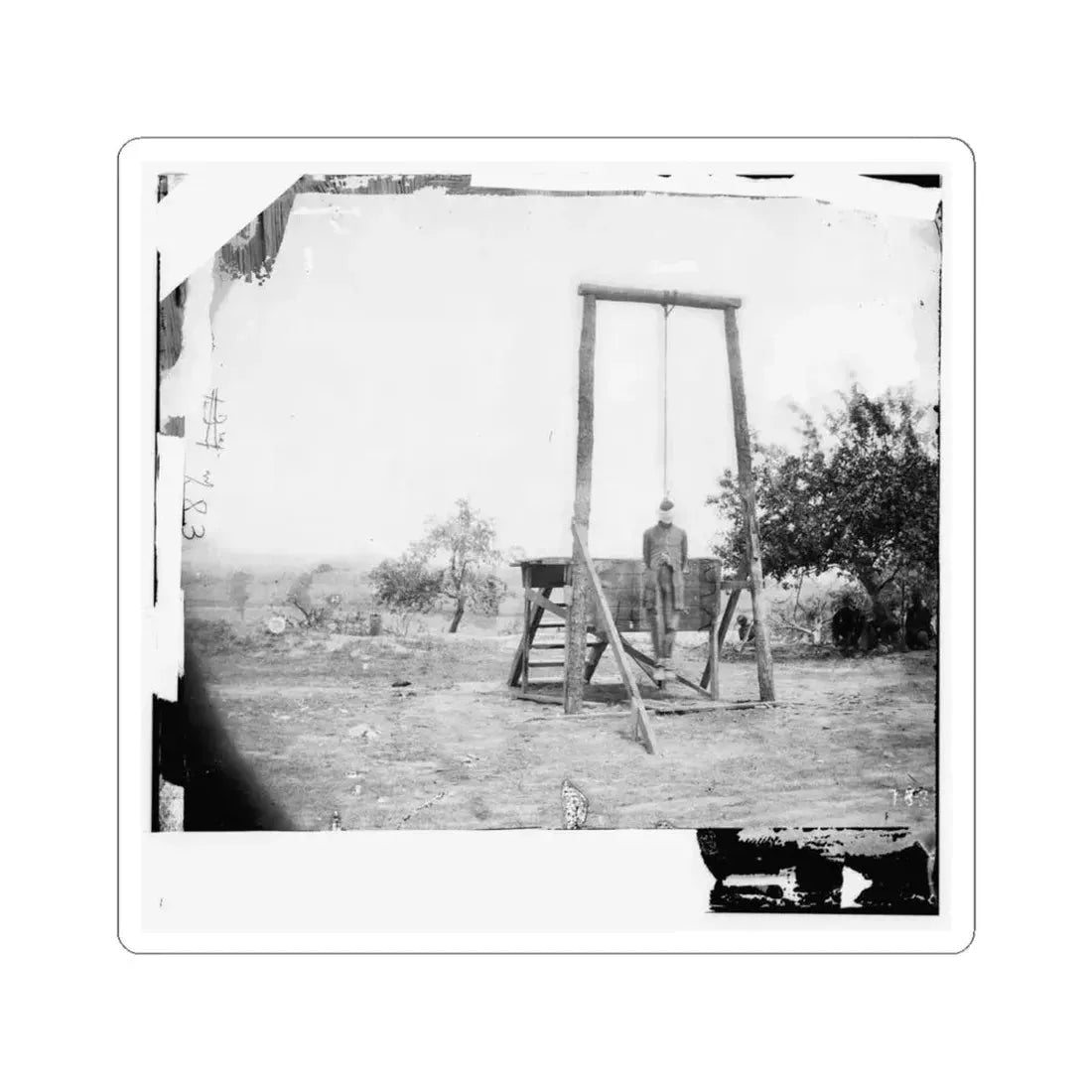 Petersburg, Va., Vicinity. The Execution of William Johnson, Jordan's Farm (U.S. Civil War) STICKER Vinyl Kiss-Cut Decal 6 Inch White - The Sticker Space