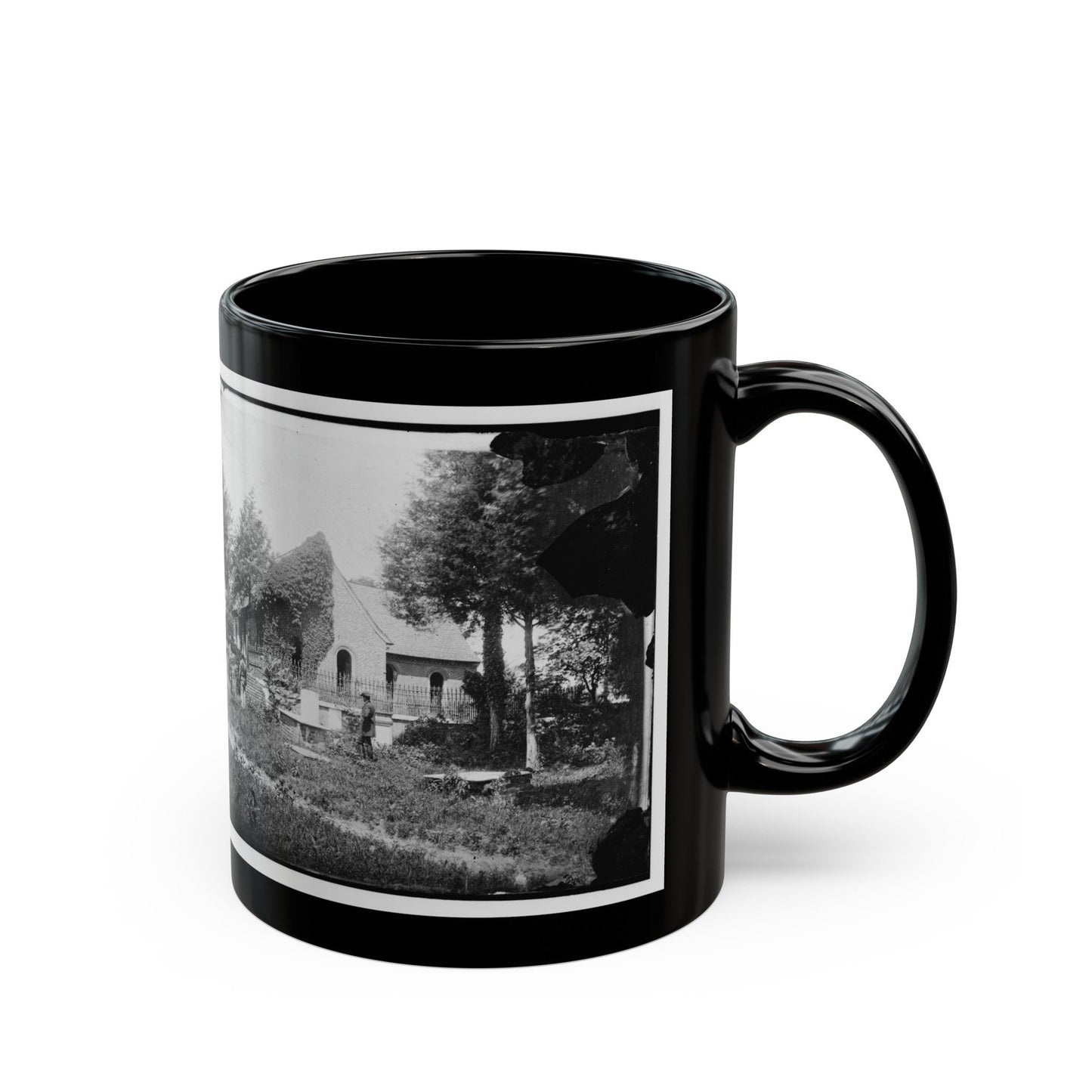 Petersburg, Va. Blandford Church And Graveyard (U.S. Civil War) Black Coffee Mug-The Sticker Space